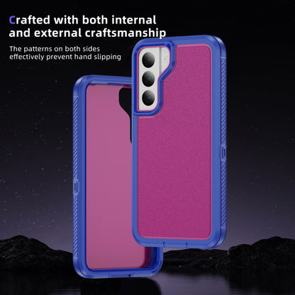 For Samsung Galaxy S22+ 5G Guard Life Waterproof Frosted Phone Case(Blue+Rose Red) - Galaxy S22+ 5G Cases by buy2fix | Online Shopping UK | buy2fix
