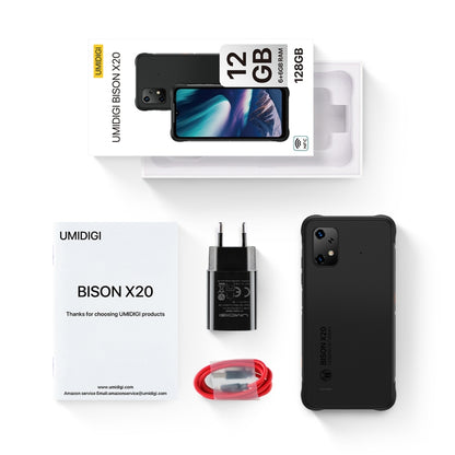 [HK Warehouse] UMIDIGI BISON X20, 6GB+128GB , Face ID & Side Fingerprint Identification, 6.53 inch Android 13 MediaTek Helio P60 Octa Core, Network: 4G(Graphite Black) - UMIDIGI by UMIDIGI | Online Shopping UK | buy2fix