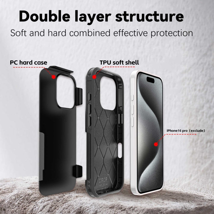For iPhone 16 Pro RedPepper Armor Magsafe PC Hybrid TPU Phone Case(Black) - iPhone 16 Pro Cases by RedPepper | Online Shopping UK | buy2fix