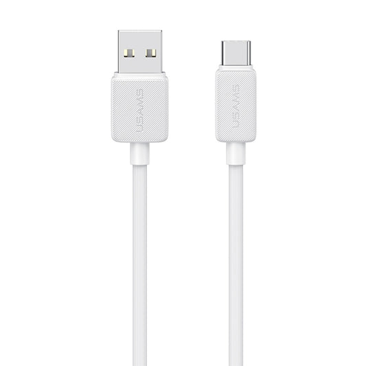 USAMS US-SJ698 USB to USB-C / Type-C 3A Striped Fast Charge Data Cable, Length:3m(White) - USB-C & Type-C Cable by USAMS | Online Shopping UK | buy2fix