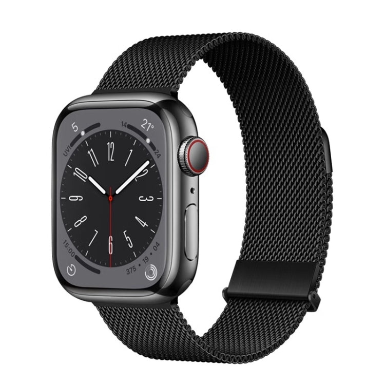 For Apple Watch Series 9 45mm ZGA Milanese Magnetic Metal Watch Band(Black) - Watch Bands by ZGA | Online Shopping UK | buy2fix