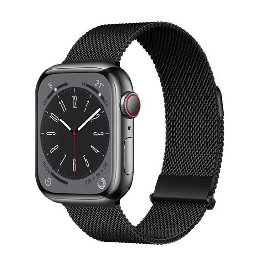 For Apple Watch Series 8 45mm ZGA Milanese Magnetic Metal Watch Band(Black) - Watch Bands by ZGA | Online Shopping UK | buy2fix