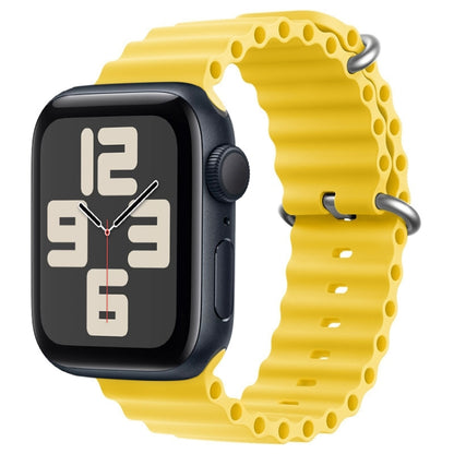 For Apple Watch SE 2023 44mm ZGA Ocean Silicone Watch Band(Yellow) - Watch Bands by ZGA | Online Shopping UK | buy2fix