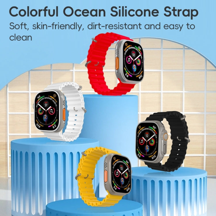 For Apple Watch Series 5 44mm ZGA Ocean Silicone Watch Band(White) - Watch Bands by ZGA | Online Shopping UK | buy2fix