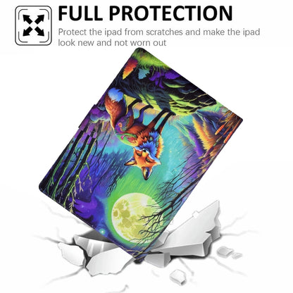 For Samsung Galaxy Tab S6 Lite 2024/2022 Voltage Painted Smart Leather Tablet Case(Moonlight Fox) - Tab S6 Lite P610 / P615 by buy2fix | Online Shopping UK | buy2fix