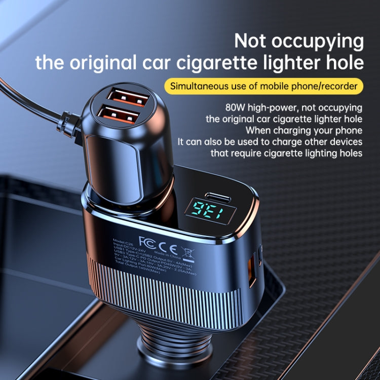 C26 4 in 1 PD45W Type-Cx2+USB Car Cigarette Lighter Fast Charging Charger - Car Charger by buy2fix | Online Shopping UK | buy2fix