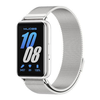 For Samsung Galaxy Fit 3 Mijobs Milan Magnetic Metal Watch Band(Silver) - Watch Bands by MIJOBS | Online Shopping UK | buy2fix