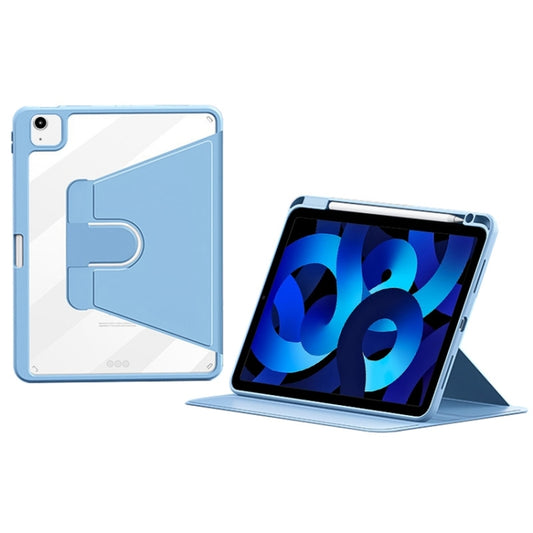 For iPad Pro 11 2022 / 2021 / 2020 ZGA Tri-Fold 360 Rotation Smart Leather Tablet Case(Blue) - iPad Pro 11 (2022/2021) Cases by ZGA | Online Shopping UK | buy2fix