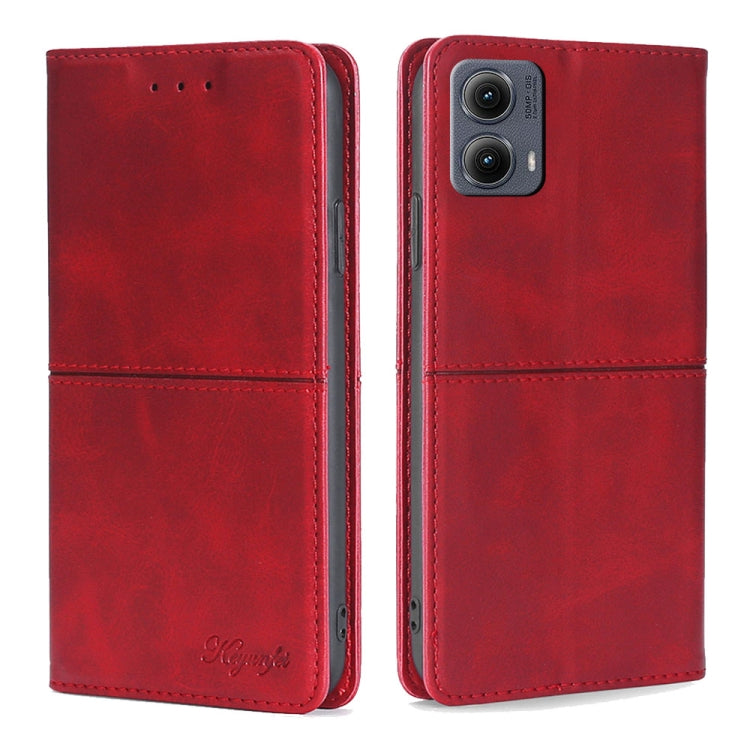 For Motorola Edge 5G 2024 Cow Texture Magnetic Leather Phone Case(Red) - Motorola Cases by buy2fix | Online Shopping UK | buy2fix