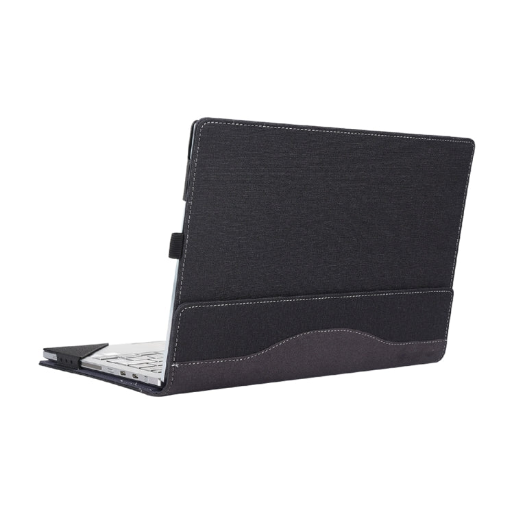 For Microsoft Surface Laptop 6 13.5 inch Cloth Texture Laptop Leather Case With Stand Function(Black) - 13.3 inch by buy2fix | Online Shopping UK | buy2fix