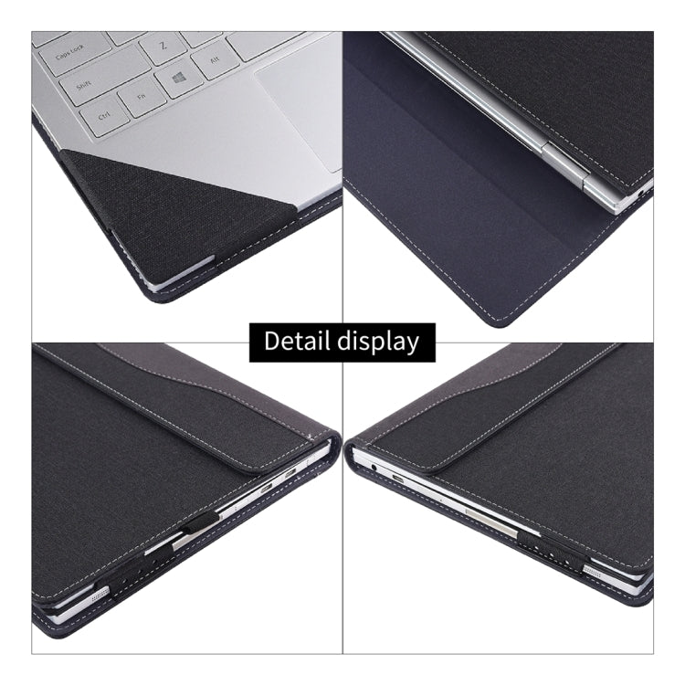 For Microsoft Surface Book 3 / 2 15 inch Cloth Texture Laptop Leather Case With Stand Function(Black) - 15 inch by buy2fix | Online Shopping UK | buy2fix