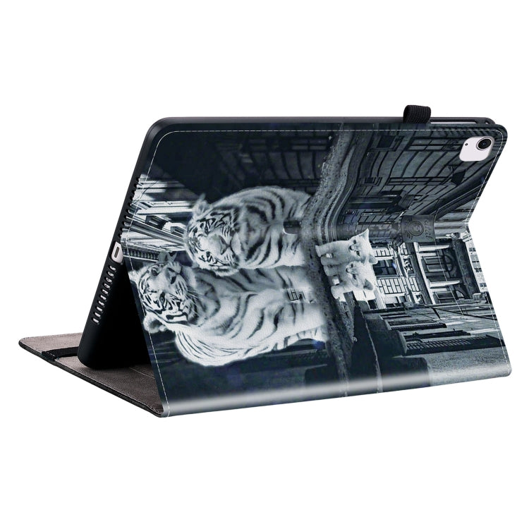 For iPad Air 11 2024 Crystal Texture Painted Leather Smart Tablet Case(Cat Reflection Tiger) - iPad Air 11 2024 Cases by buy2fix | Online Shopping UK | buy2fix