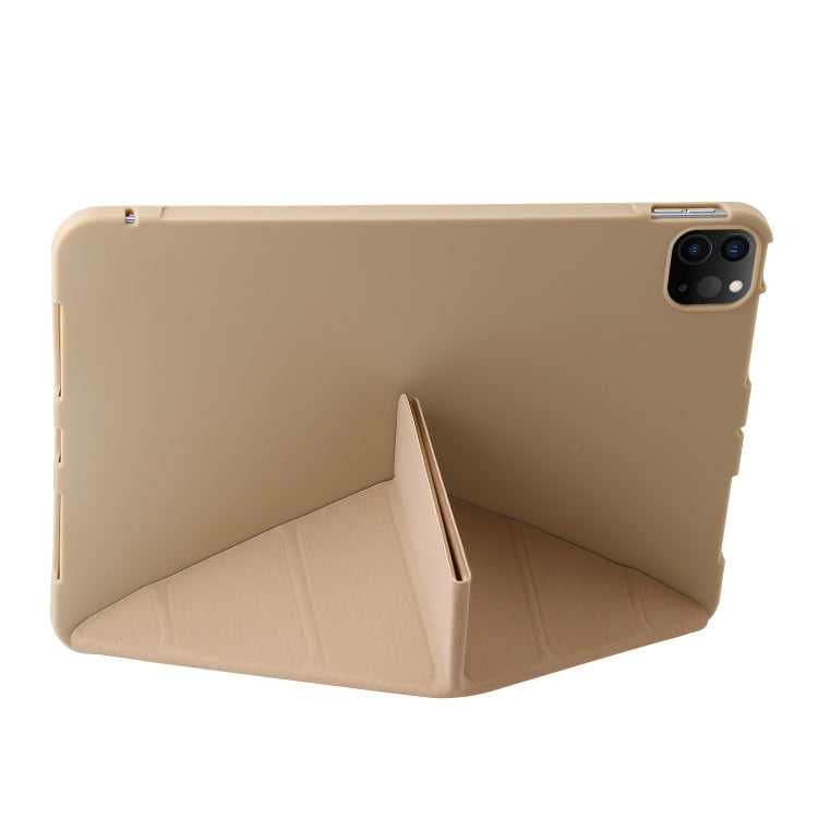 For iPad Pro 11 2024 TPU Deformation Flip Leather Tablet Case with Holder(Gold) - iPad Pro 11 2024 Cases by buy2fix | Online Shopping UK | buy2fix