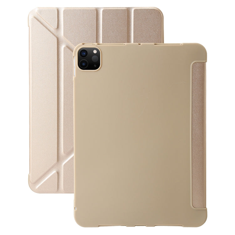 For iPad Pro 13 2024 TPU Deformation Flip Leather Tablet Case with Holder(Gold) - iPad Pro 13 2024 Cases by buy2fix | Online Shopping UK | buy2fix