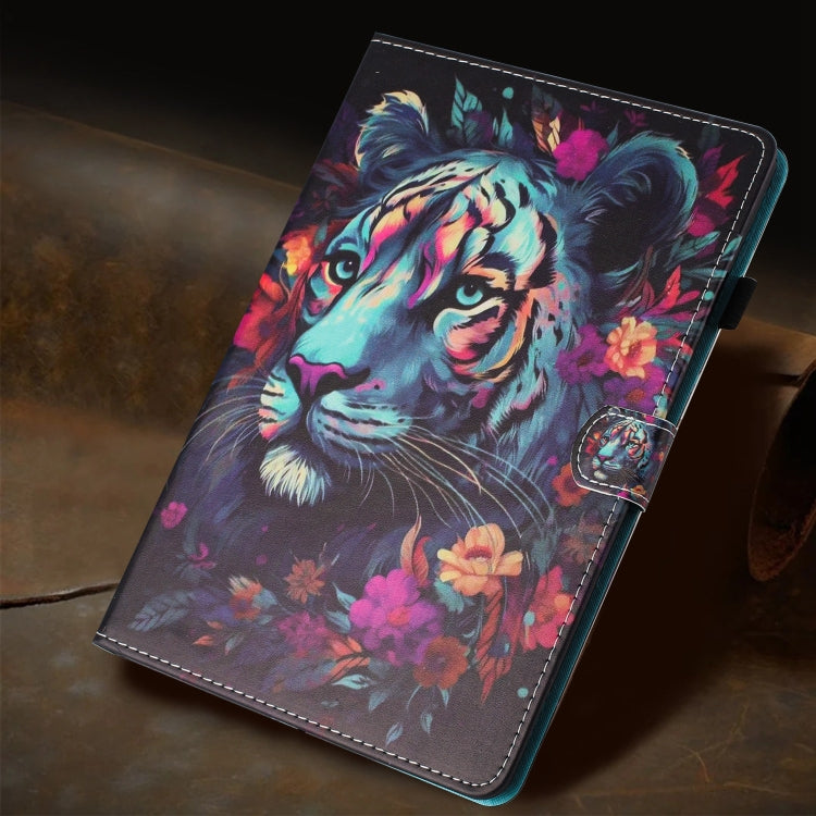 For Lenovo Tab M11/ Xiaoxin Pad 11 2024 Painted Litchi Leather Sewing Smart Tablet Case(Tiger) - Lenovo by buy2fix | Online Shopping UK | buy2fix