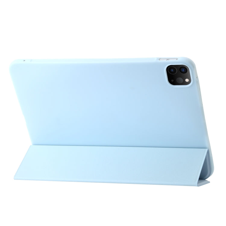 For iPad Pro 13 2024 Three-fold Holder Flip Tablet Leather Case(Sky Blue) - iPad Pro 13 2024 Cases by buy2fix | Online Shopping UK | buy2fix