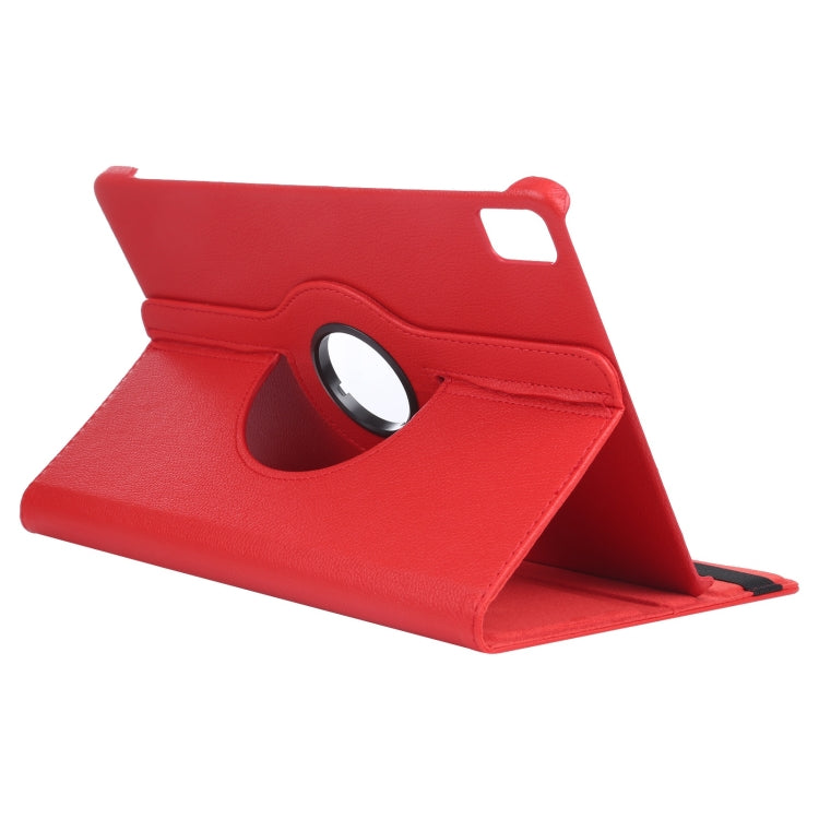 For iPad Air 11 2024 360 Degree Rotation Litchi Texture Leather Tablet Case with Holder(Red) - iPad Air 11 2024 Cases by buy2fix | Online Shopping UK | buy2fix