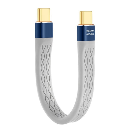 240W 40Gbps USB-C / Type-C to Type-C Flexible FPC Charging Data Cable, Length: 13.3cm(Grey) - USB-C & Type-C Cable by buy2fix | Online Shopping UK | buy2fix