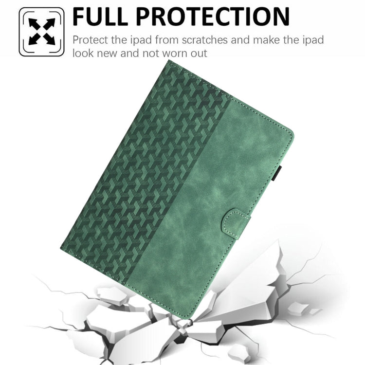 For Lenovo Tab M11/Xiaoxin Pad 11 2024 Building Blocks Embossed Leather Smart Tablet Case(Green) - Lenovo by buy2fix | Online Shopping UK | buy2fix