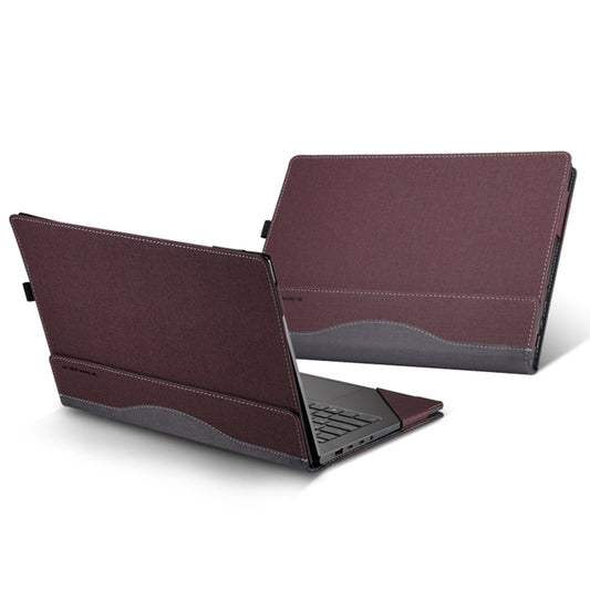 For HP ProBook 455 15.6 inch G10 Leather Laptop Shockproof Protective Case(Wine Red) - Screen & Keyboard Cover by buy2fix | Online Shopping UK | buy2fix