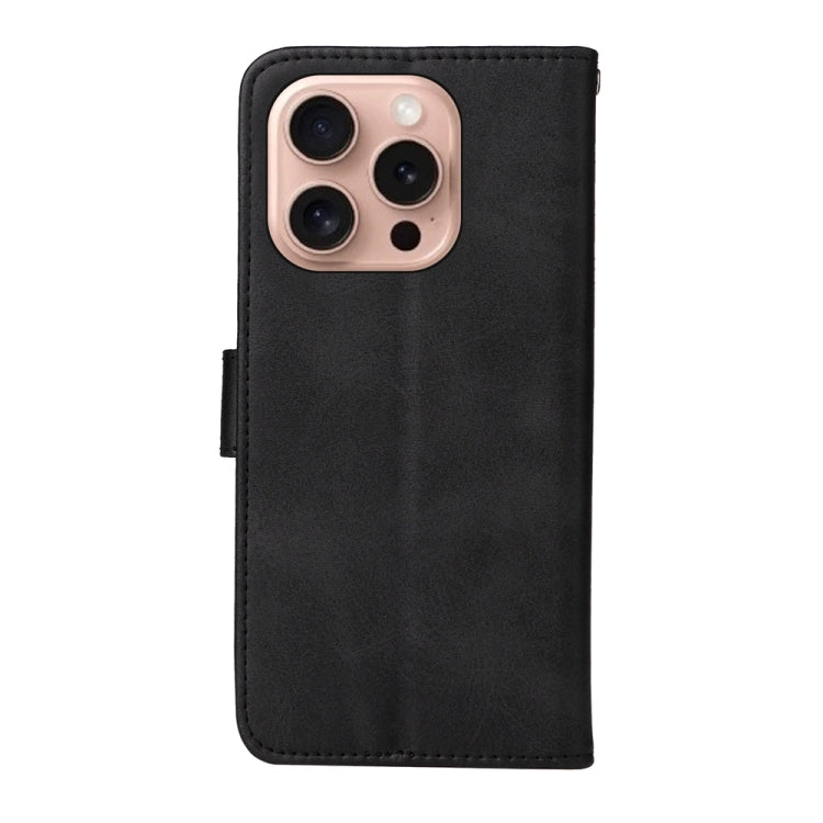 For iPhone 16 Pro Classic Calf Texture Flip Leather Phone Case(Black) - iPhone 16 Pro Cases by buy2fix | Online Shopping UK | buy2fix