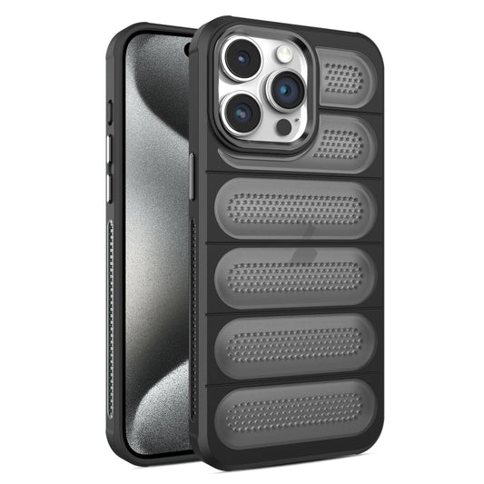 For iPhone 15 Pro Cooling Armor Translucent Mesh Breathable Phone Case(Black) - iPhone 15 Pro Cases by buy2fix | Online Shopping UK | buy2fix