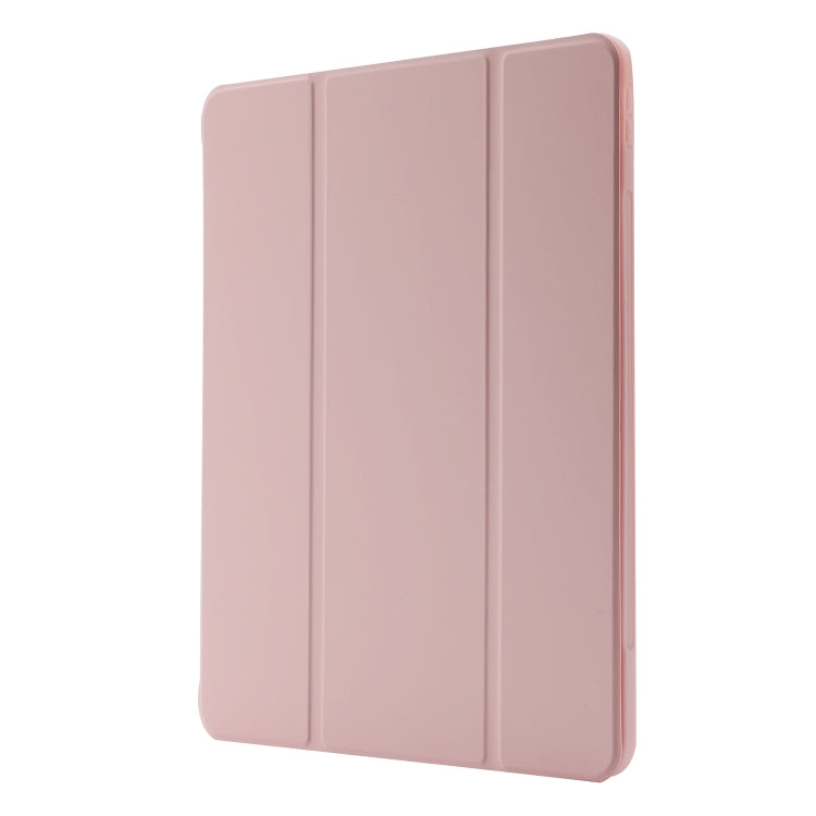 For iPad Pro 11 2024 Skin Feel Tri-fold Leather Tablet Case with Pen Slot(Pink) - iPad Pro 11 2024 Cases by buy2fix | Online Shopping UK | buy2fix