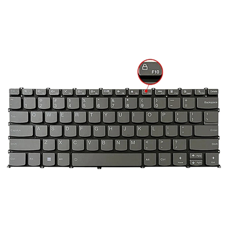 For Lenovo IdeaPad 5 US Version Laptop Backlight Keyboard, F10 Key with Lock Icon(Grey) - Lenovo Spare Parts by buy2fix | Online Shopping UK | buy2fix