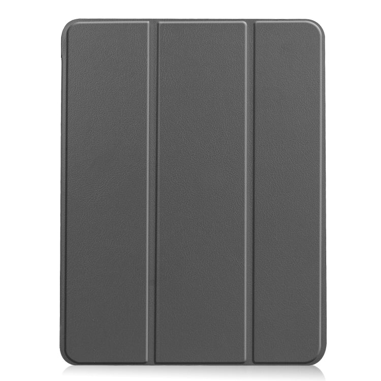 For iPad Air 11 2024 Custer TPU Pure Color 3-Fold Holder Smart Leather Tablet Case(Grey) - iPad Air 11 2024 Cases by buy2fix | Online Shopping UK | buy2fix