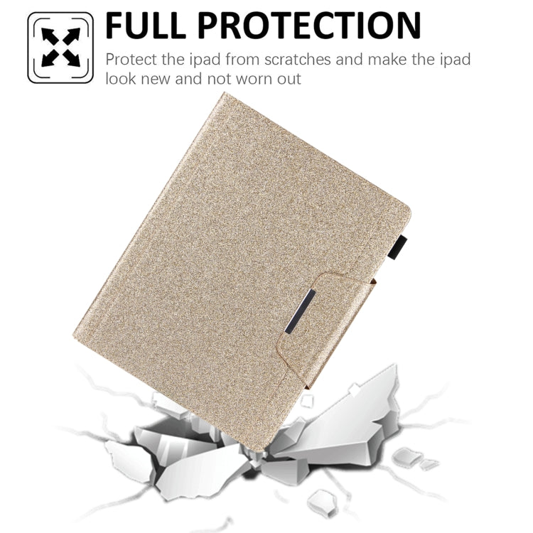 For iPad Pro 11 2024 Glitter Metal Buckle Leather Smart Tablet Case(Gold) - iPad Pro 11 2024 Cases by buy2fix | Online Shopping UK | buy2fix