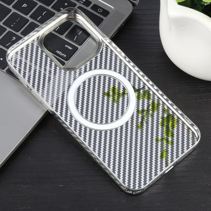 For iPhone 12 Pro 6D Plated Carbon Fiber Clear Magsafe PC Phone Case(Starlight Silver) - iPhone 12 / 12 Pro Cases by buy2fix | Online Shopping UK | buy2fix