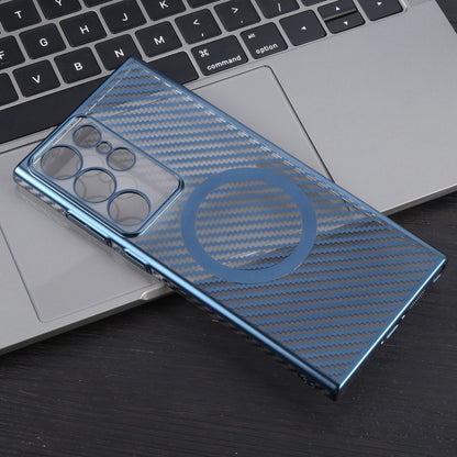 For Samsung Galaxy S23 Ultra 5G 6D Plated Carbon Fiber Clear Magsafe PC Phone Case(Dream Blue) - Galaxy S23 Ultra 5G Cases by buy2fix | Online Shopping UK | buy2fix