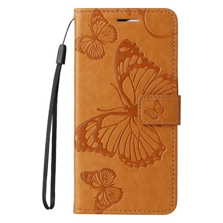 For iPhone SE 2024 3D Butterfly Embossed Pattern Flip Leather Phone Case(Yellow) - More iPhone Cases by buy2fix | Online Shopping UK | buy2fix