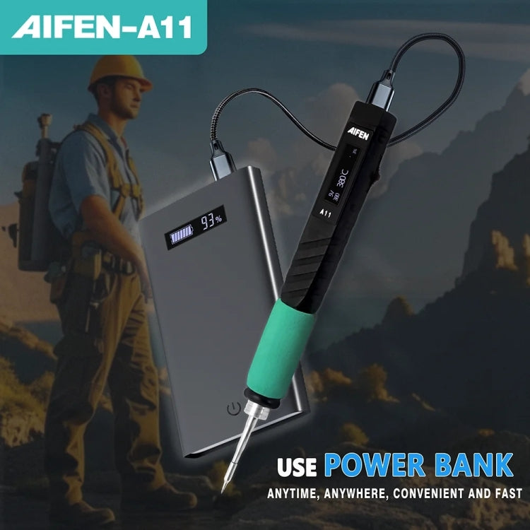 Aifen A11 Portable USB Charging Soldering Station with C210 Handle, UK Plug - Soldering Iron Set by buy2fix | Online Shopping UK | buy2fix