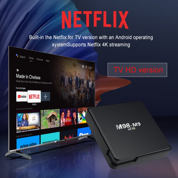 M98-M9 Quad-core ARM Cortex-A53 WiFi Bluetooth 4K HD Android TV Box, RAM:2GB+8GB(EU Plug) - Allwinner H3 by buy2fix | Online Shopping UK | buy2fix