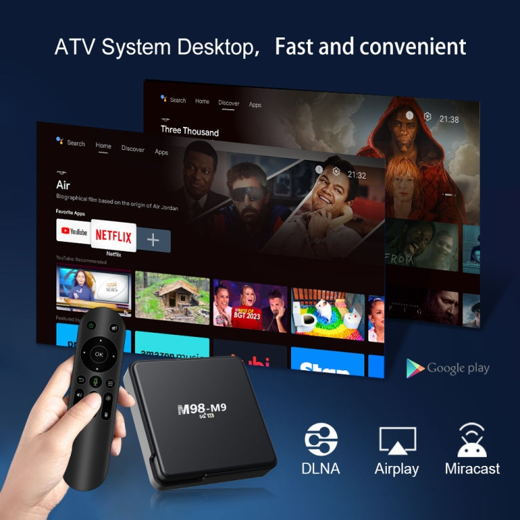 M98-M9 Quad-core ARM Cortex-A53 WiFi Bluetooth 4K HD Android TV Box, RAM:2GB+8GB(EU Plug) - Allwinner H3 by buy2fix | Online Shopping UK | buy2fix