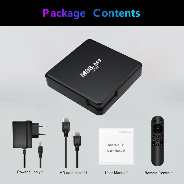 M98-M9 Quad-core ARM Cortex-A53 WiFi Bluetooth 4K HD Android TV Box, RAM:2GB+8GB(EU Plug) - Allwinner H3 by buy2fix | Online Shopping UK | buy2fix