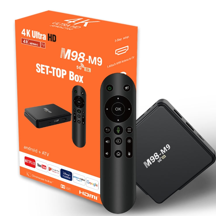 M98-M9 Quad-core ARM Cortex-A53 WiFi Bluetooth 4K HD Android TV Box, RAM:2GB+8GB(EU Plug) - Allwinner H3 by buy2fix | Online Shopping UK | buy2fix