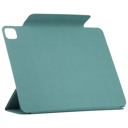 For iPad Pro 13 2024 Double-sided Clip Fixed Buckle Magnetic PU Leather Smart Tablet Case(Green) - iPad Pro 13 2024 Cases by buy2fix | Online Shopping UK | buy2fix