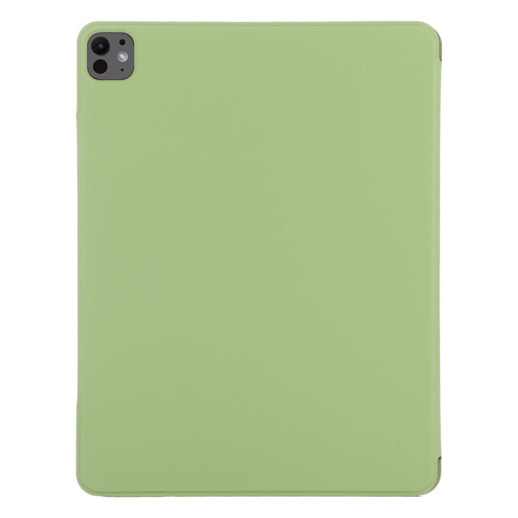 For iPad Pro 13 2024 Double-sided Clip Fixed Buckle Magnetic PU Leather Smart Tablet Case(Grass Green) - iPad Pro 13 2024 Cases by buy2fix | Online Shopping UK | buy2fix