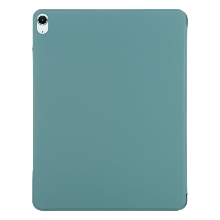 For iPad Air 13 2024 Double-sided Clip Fixed Buckle Magnetic PU Leather Smart Tablet Case(Green) - iPad Air 13 2024 Cases by buy2fix | Online Shopping UK | buy2fix