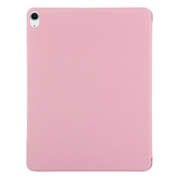 For iPad Air 13 2024 Double-sided Clip Fixed Buckle Magnetic PU Leather Smart Tablet Case(Light Pink) - iPad Air 13 2024 Cases by buy2fix | Online Shopping UK | buy2fix