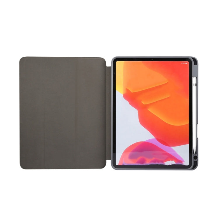 For iPad Air 11 2024 Three-fold Marble Texture Protective Tablet Case with Pen Slot(Black Gray) - iPad Air 11 2024 Cases by buy2fix | Online Shopping UK | buy2fix