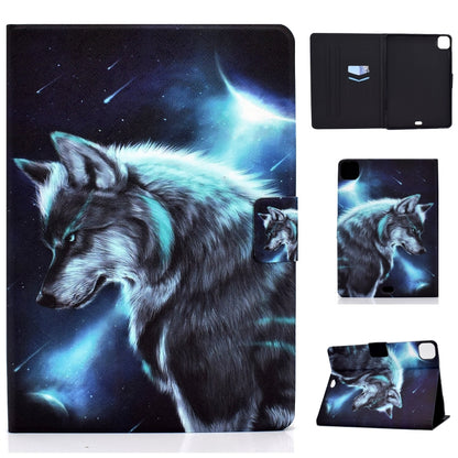 For iPad Pro 11 2024 Colored Drawing Smart Leather Tablet Case(Wolf) - iPad Pro 11 2024 Cases by buy2fix | Online Shopping UK | buy2fix