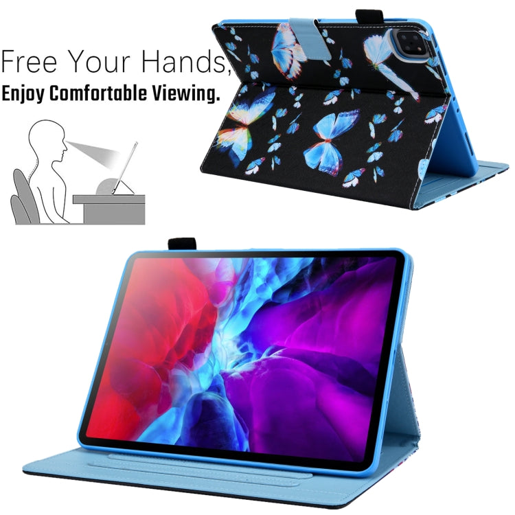 For iPad Pro 11 2024 Colored Drawing Leather Smart Tablet Case(Dream Blue Butterfly) - iPad Pro 11 2024 Cases by buy2fix | Online Shopping UK | buy2fix