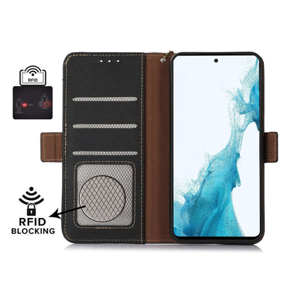 For iPhone 16 Side-Magnetic TJ Genuine Leather RFID Phone Case(Black) - iPhone 16 Cases by buy2fix | Online Shopping UK | buy2fix