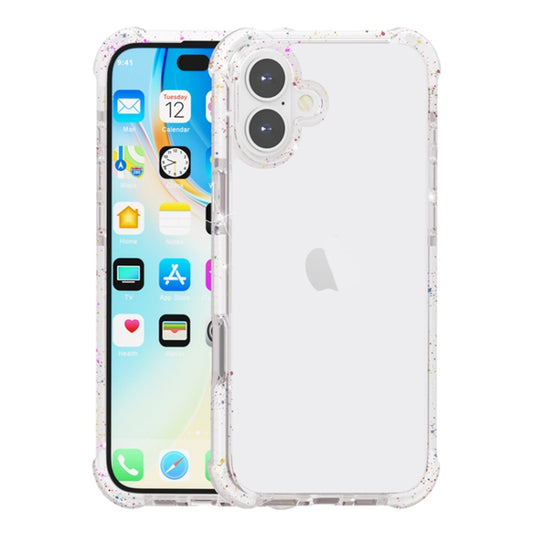 For iPhone 16 Acrylic Color Point Transparent Phone Case(White) - iPhone 16 Cases by buy2fix | Online Shopping UK | buy2fix