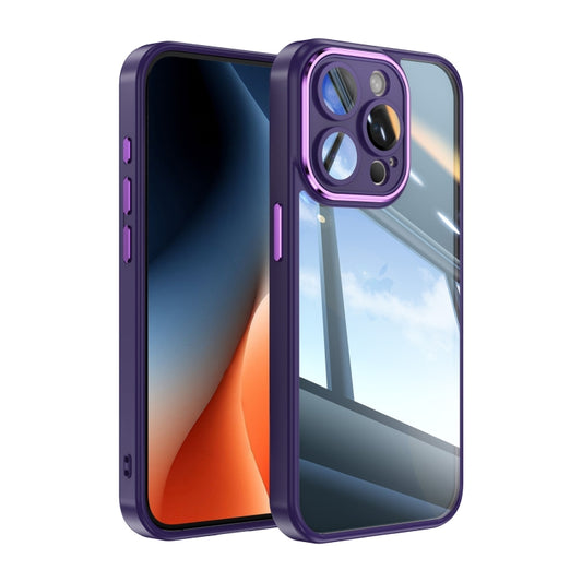 For iPhone 14 Pro Acrylic Hybrid TPU Armor Shockproof Phone Case(Purple) - iPhone 14 Pro Cases by buy2fix | Online Shopping UK | buy2fix