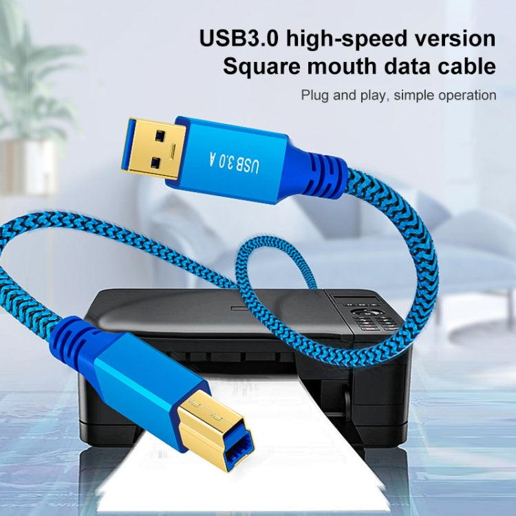 Printer / Hard Disk USB 3.0 A Male to B Male Connector Cable, Length:0.6m(Blue) - USB 3.0 by buy2fix | Online Shopping UK | buy2fix