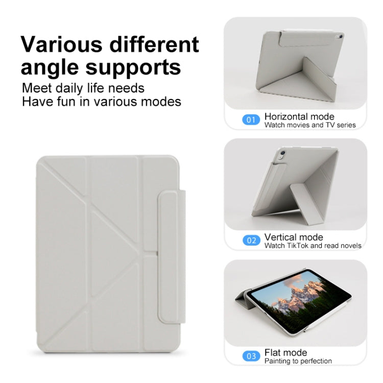 For iPad Air 11 2024 Y-Shape Double-sided Clip Magnetic Smart Tablet Case(Light Grey) - iPad Air 11 2024 Cases by buy2fix | Online Shopping UK | buy2fix